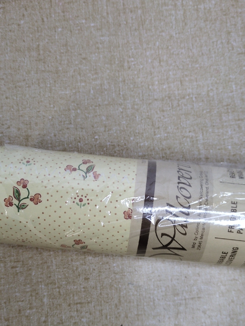 Floral Polka Dot Cream Pink Vintage Cottage Wallpaper 6.69m² Wallcoverings NWT